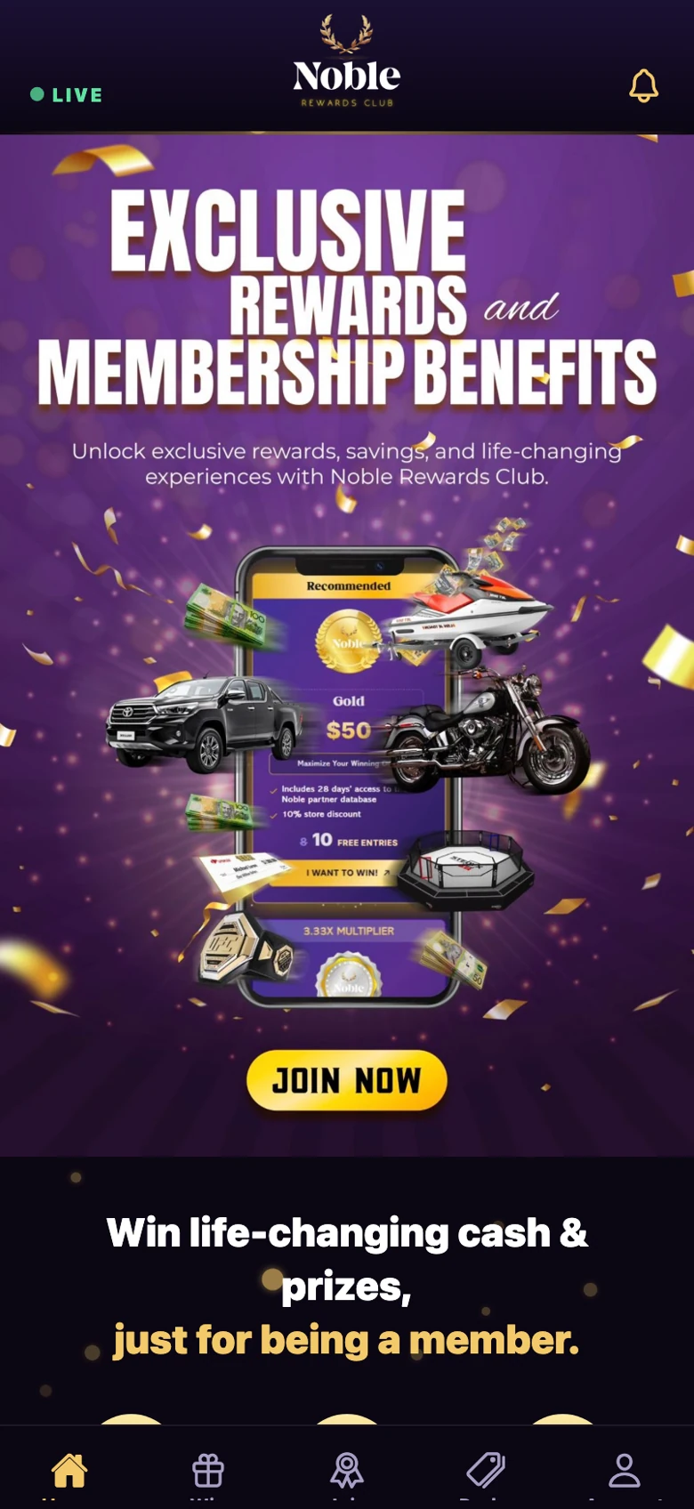 Noble Rewards: Rewards home