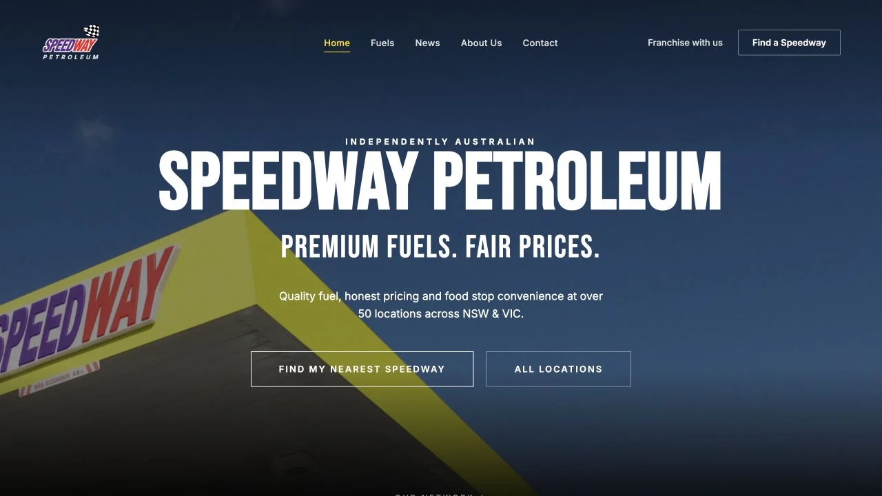 Speedway Petroleum website preview